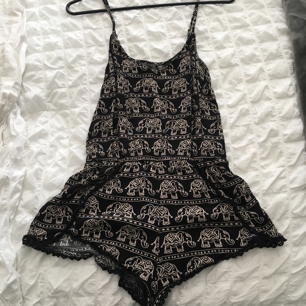 Elephant Print Romper